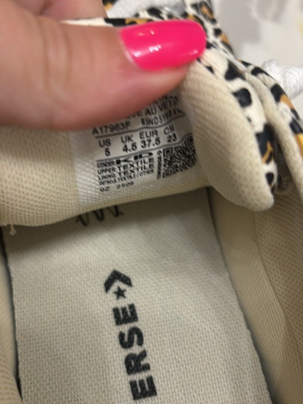 Converse Kids Leopard Print Low Top Sneakers - White/Gold/Black - Picture 2 of 2